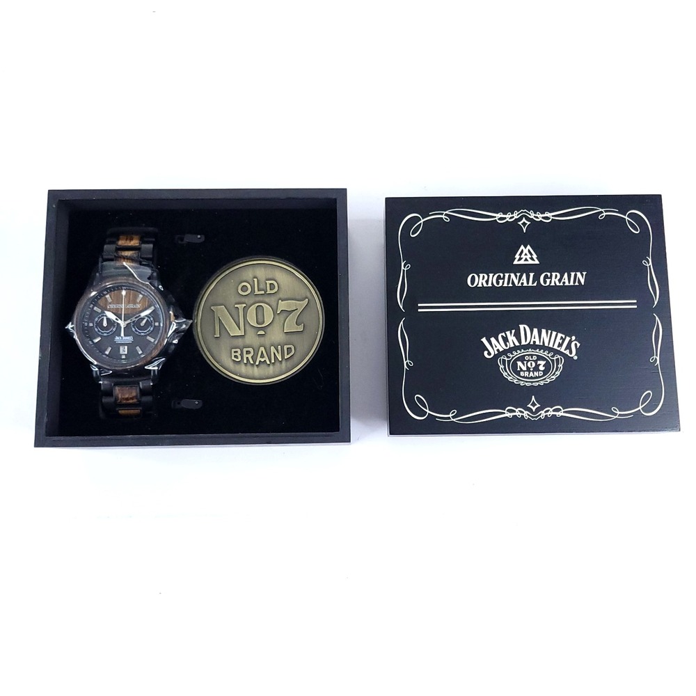 Original Grain Jack Daniel's Charred Black Chrono 44mm with Box and Coin